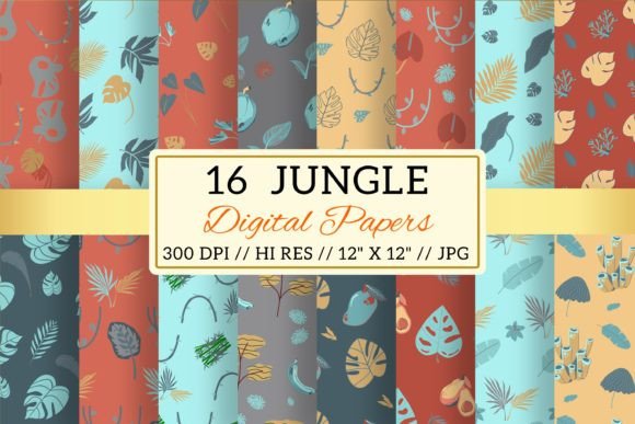 Boho Retro Jungle Digital Paper Patterns: A Creative Resource for Designers and Crafters