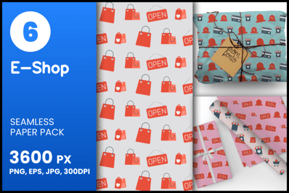 E-Shop Seamless Patterns for Creative Projects