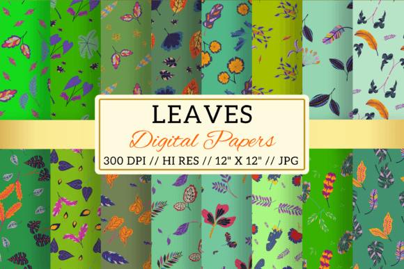 Green Leaves Digital Paper Patterns: A Versatile Resource for Creative Projects