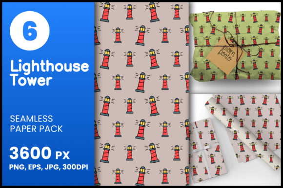 Lighthouse Tower Seamless Patterns: A Versatile Design Resource for Creatives