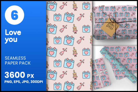 Love You Seamless Patterns for Creative Projects