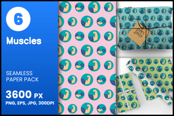 Muscles Seamless Patterns for Creative Projects