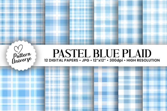 Pastel Blue Plaid Seamless Patterns: A Versatile Design for Creative Projects