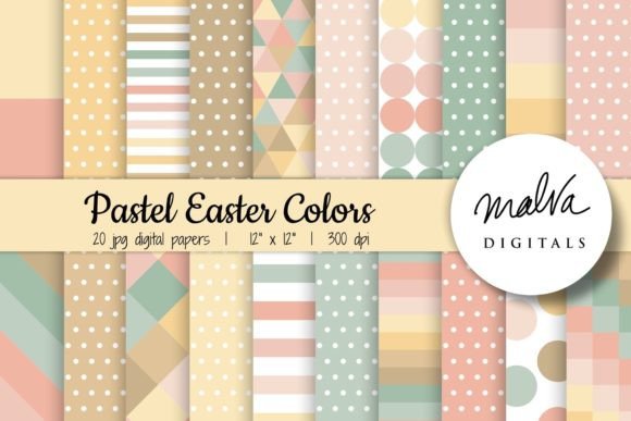 Pastel Easter Colors Geometric Patterns: A Versatile Design Resource for Creative Projects