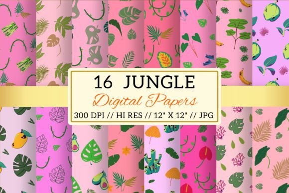 Pink Jungle Digital Papers Patterns: A Creative Resource for Designers and Crafters