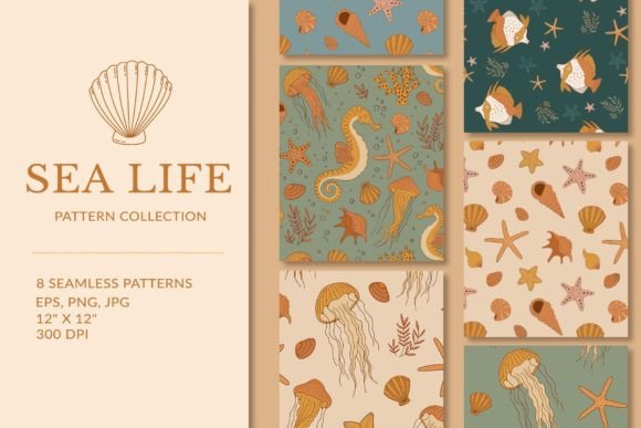 Sea Life Patterns Collection