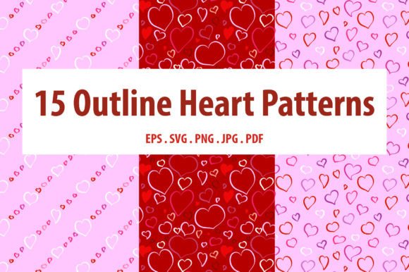 Valentine's Day Outline Heart Patterns