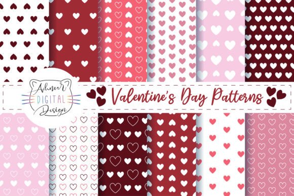Valentine’s Day Hearts Patterns Pack