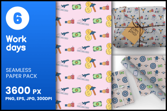 Work Days Seamless Patterns for Creative Projects